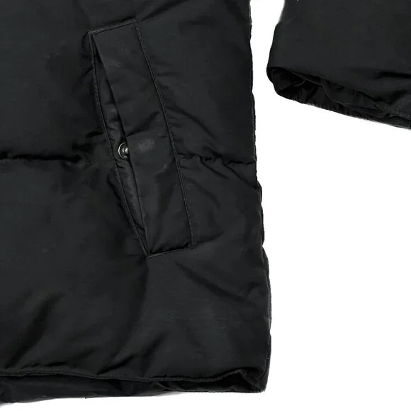 L.L. Bean Y2K Vintage Goose Down Puffer Black Hooded Parka WinterJacket Size M - Picture 4 of 7